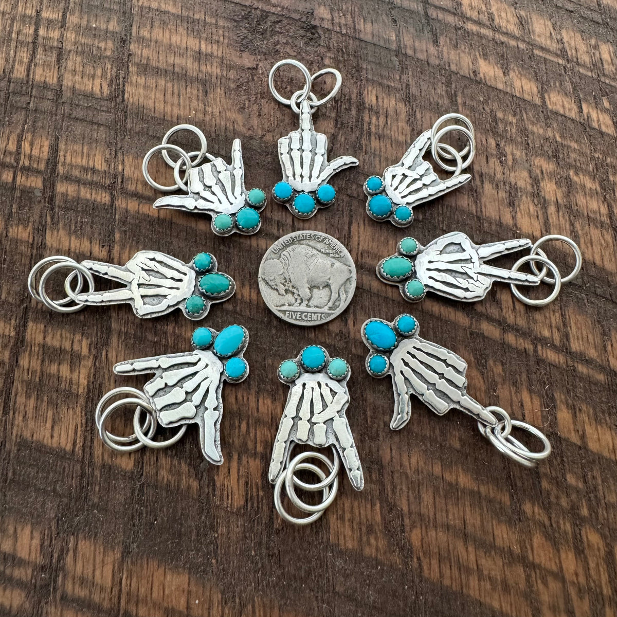 Turquoise Hang Loose Pendant (round)