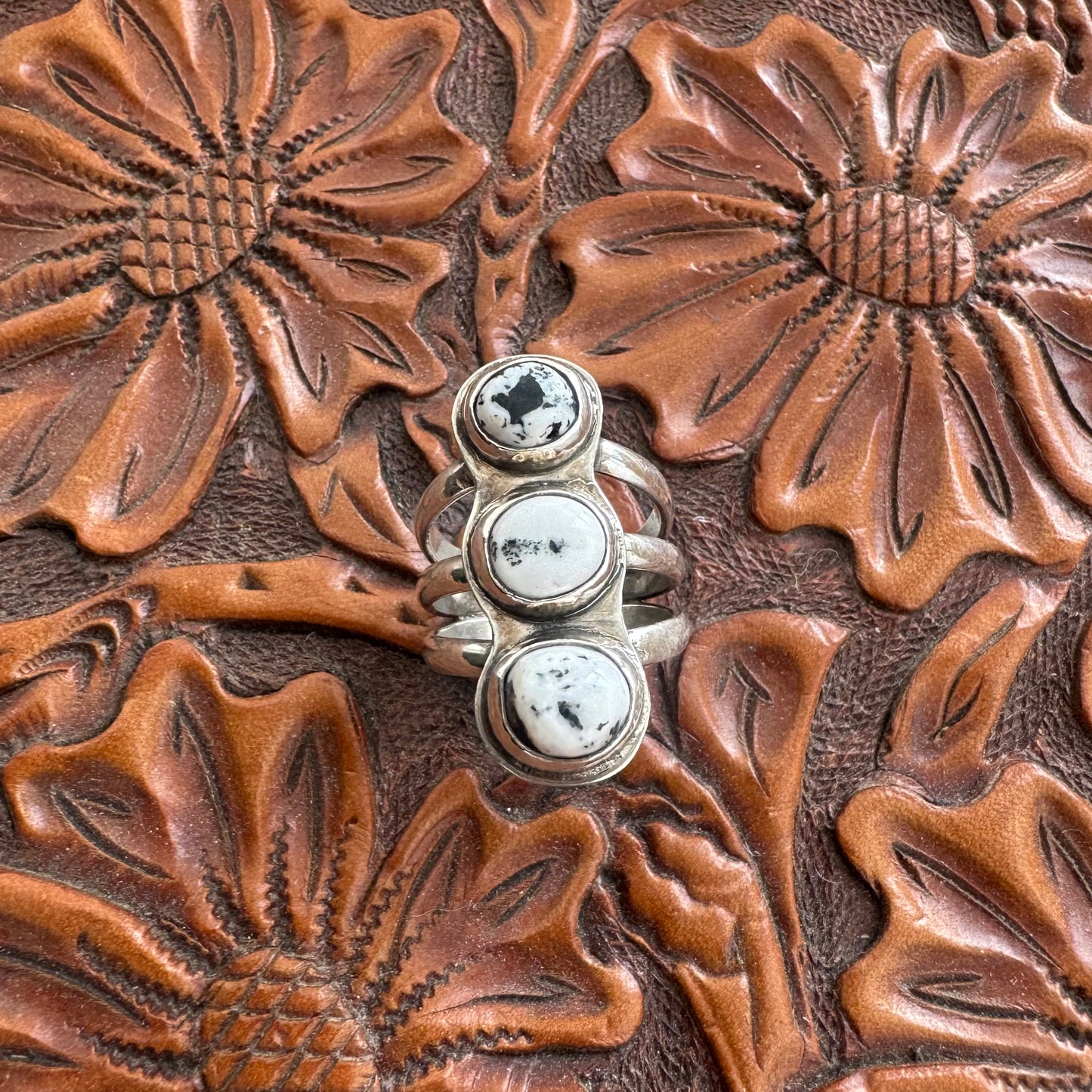 Triple White Buffalo Ring