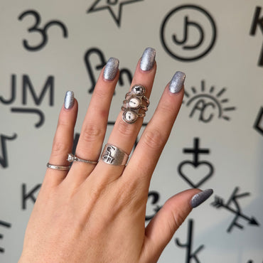 Triple White Buffalo Ring
