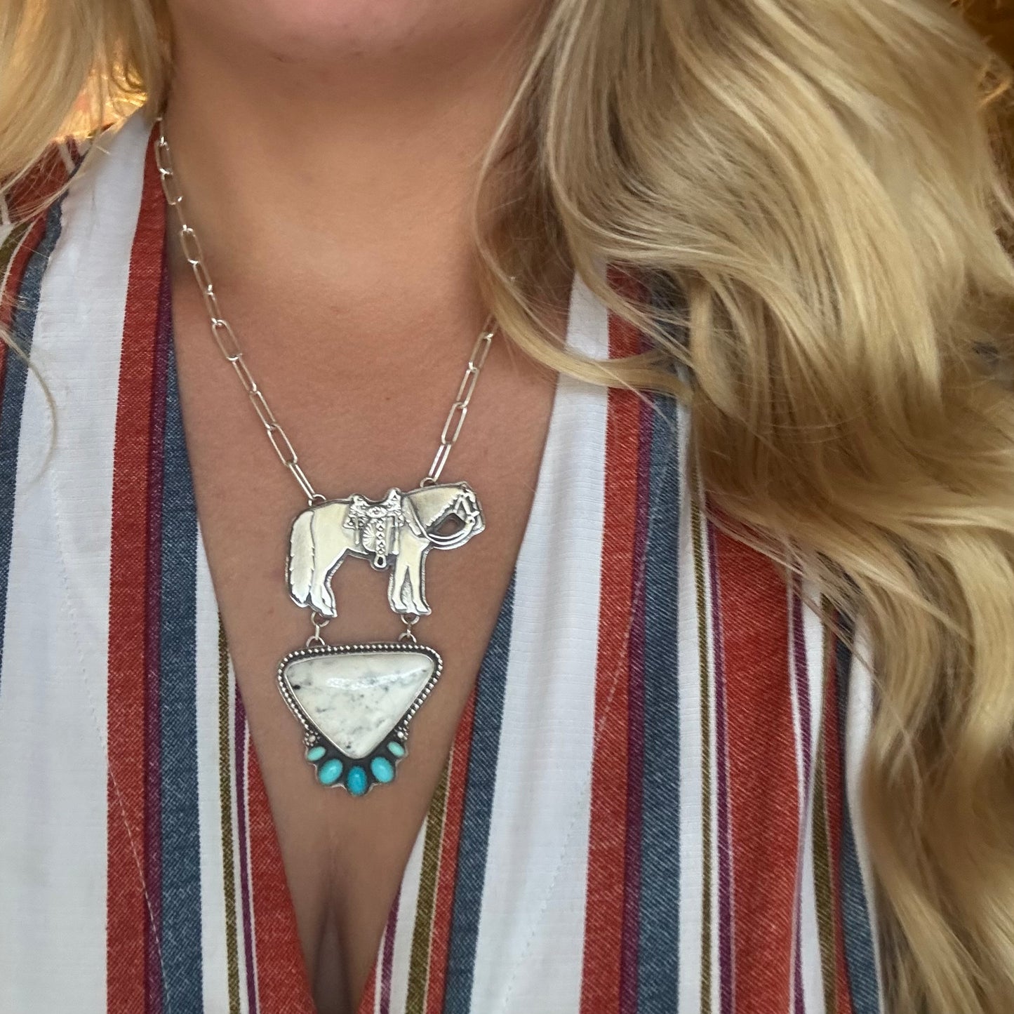 The Mokey Pony White Buffalo Necklace