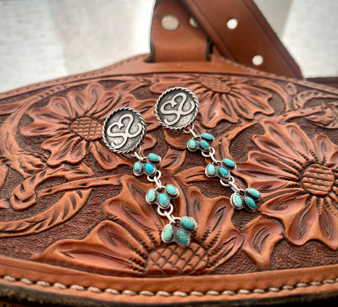 Cascading Turquoise Brand Earrings