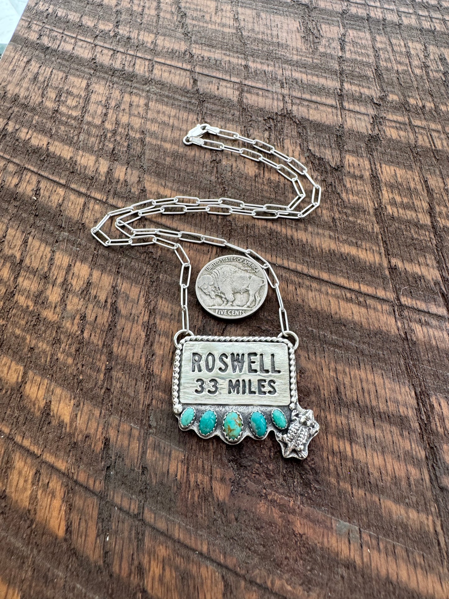“Roswell, 33 Miles” Necklace