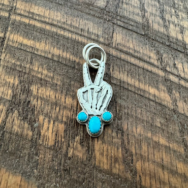 Turquoise Peace & Love Pendant (oval)