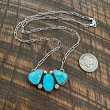 White Water Turquoise Branded Necklace
