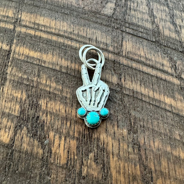 Turquoise Peace & Love Pendant (round)