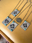 Turquoise Playing Card Necklace