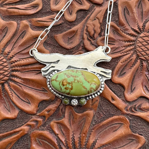 Leaping Carl the Coyote Necklace