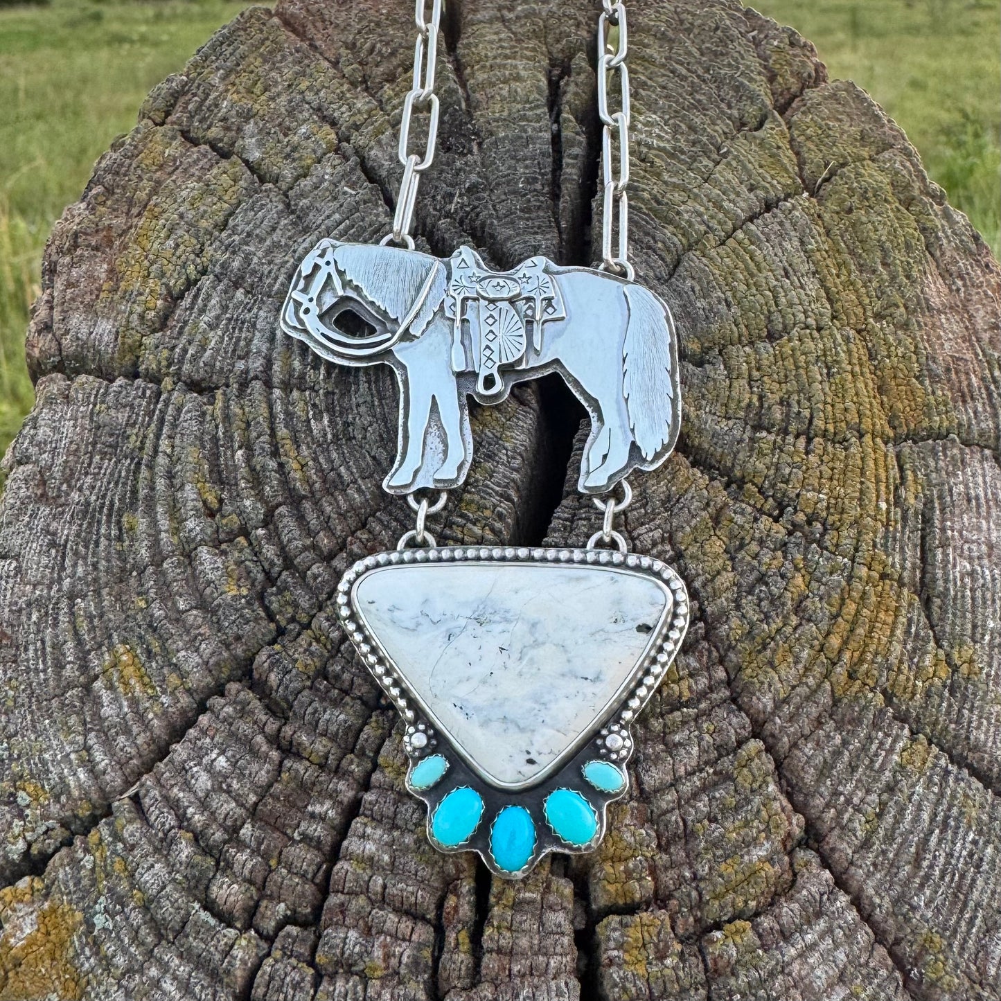 The Mokey Pony White Buffalo Necklace