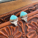 Turquoise Skull Earrings