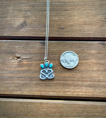 Triple Turquoise Brand Necklace