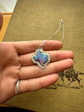 Purple Aurora Opal Stamped Texas Necklace