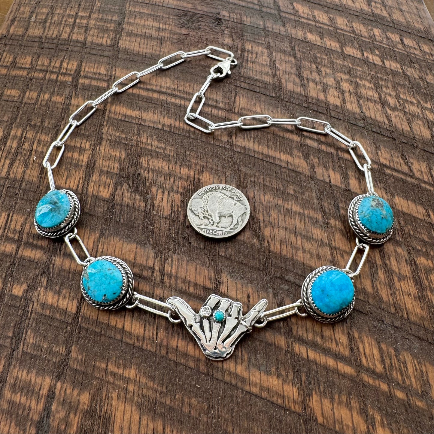 Hang Loose Turquoise Choker