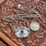 Golden Hour Rodeo Silver Buckle (Sapphire Center)