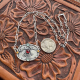 Golden Hour Rodeo Silver Buckle (Garnet Center)
