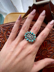 Turquoise Cluster Brand Ring