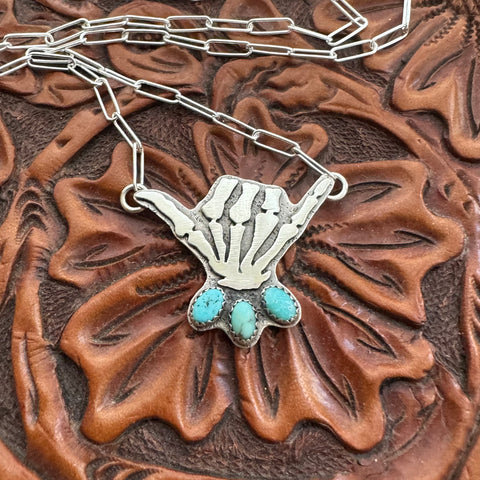 The Skelly Hand (medium light green-blue)
