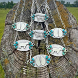 Oval Turquoise Cow Chokers