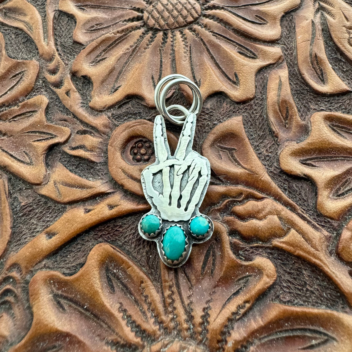 Turquoise Peace & Love Pendant (oval)
