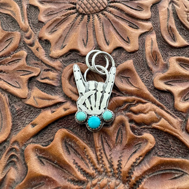 Turquoise Rock On Pendant (round)