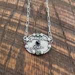Golden Hour Rodeo Silver Buckle (Sapphire Center)