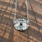Golden Hour Rodeo Silver Buckle (Sapphire Center)