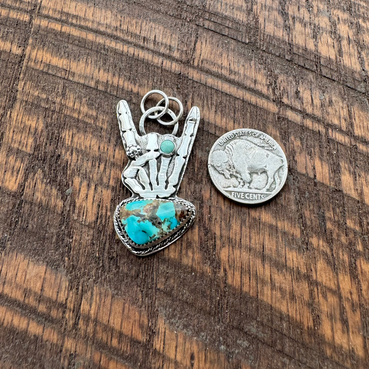 Rock On Triangle Turquoise Pendant