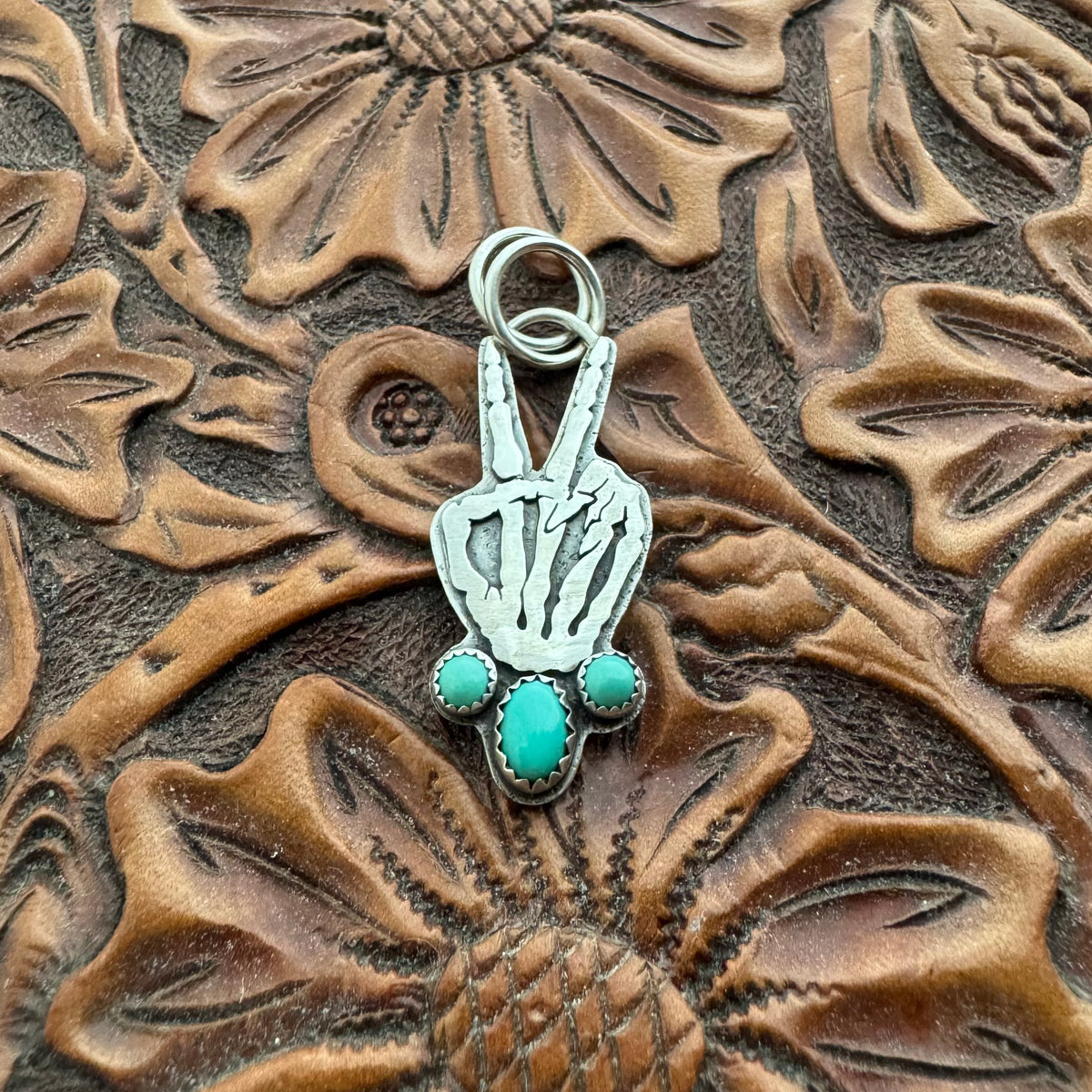 Turquoise Peace & Love Pendant (oval)