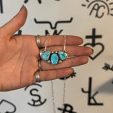 White Water Turquoise Branded Necklace