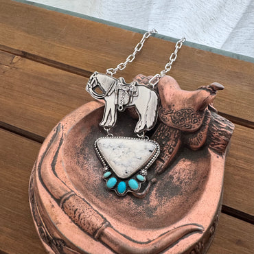 The Mokey Pony White Buffalo Necklace