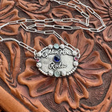 Golden Hour Rodeo Silver Buckle (Sapphire Center)