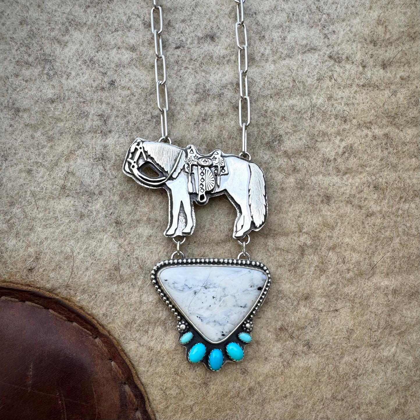 The Mokey Pony White Buffalo Necklace