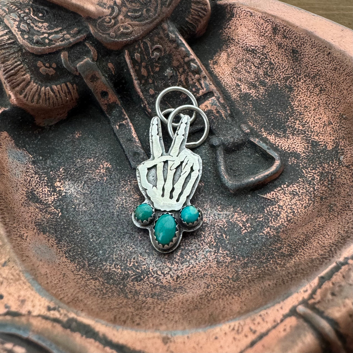 Turquoise Peace & Love Pendant (oval)
