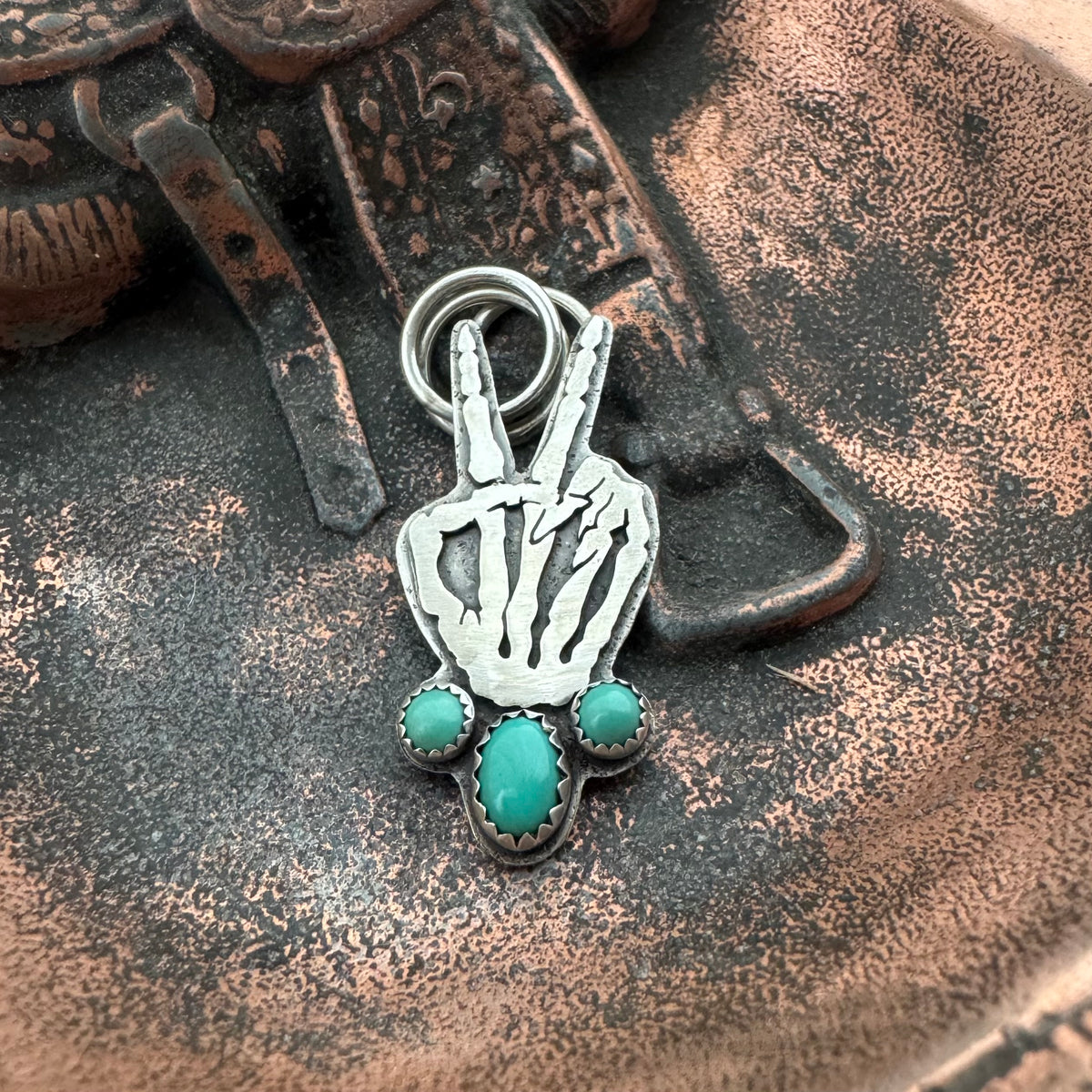 Turquoise Peace & Love Pendant (oval)