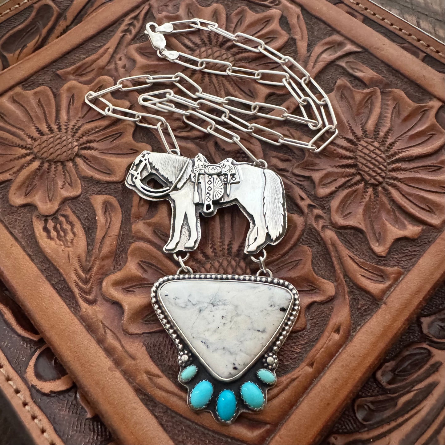 The Mokey Pony White Buffalo Necklace