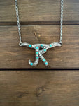 Turquoise Beaded Brand Necklace